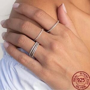 925 sterling silver diamond wedding band ring